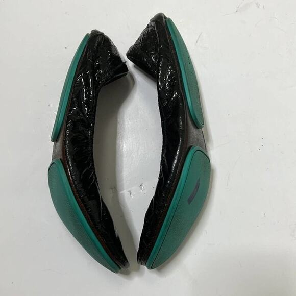 TIEKS OBSIDIAN PATENT LEATHER BALLET‎ FLATS SIZE 9 - Picture 2 of 7